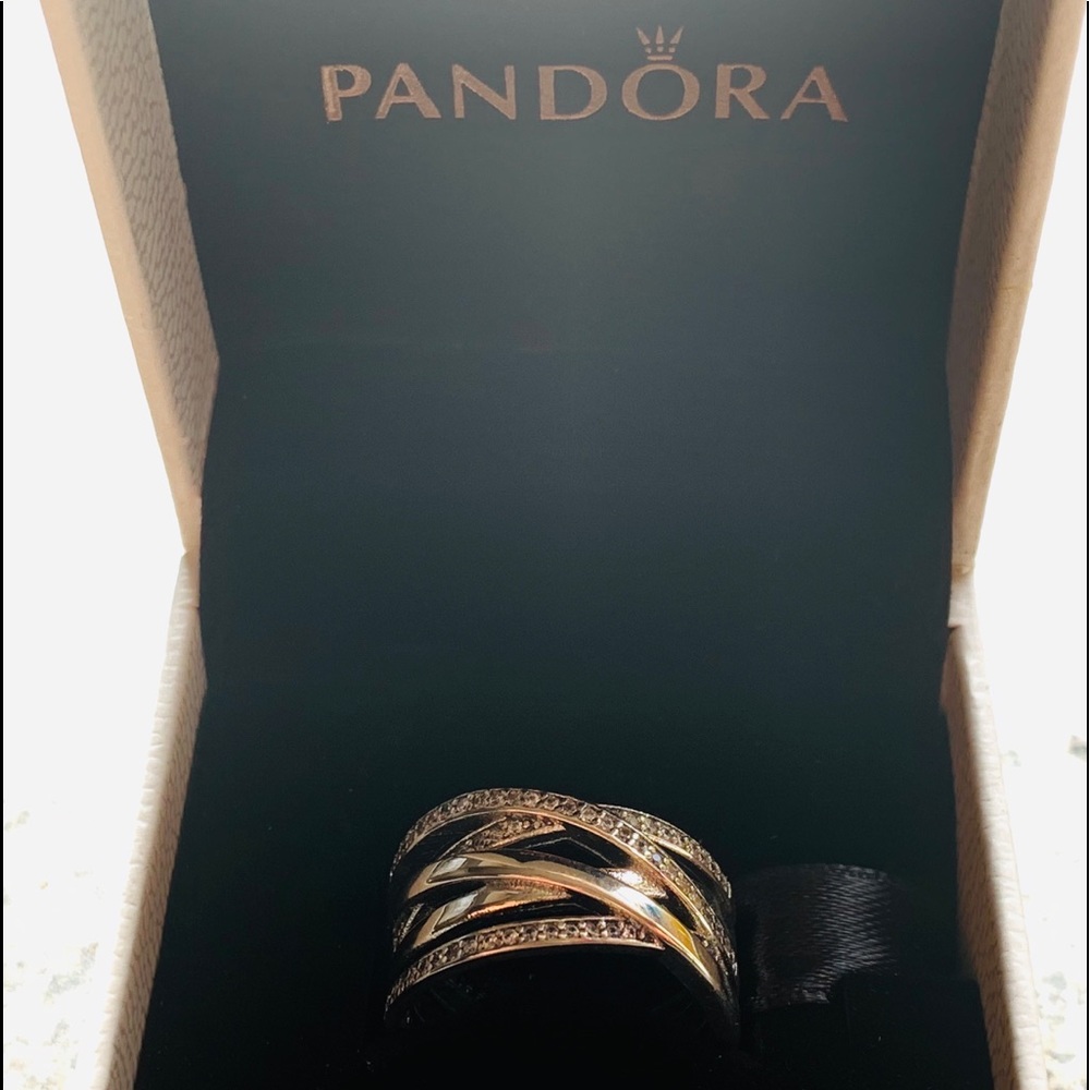 🔥 New Pandora Sparkling & Polished Lines Ring 🔥 - Picture 8 of 8
